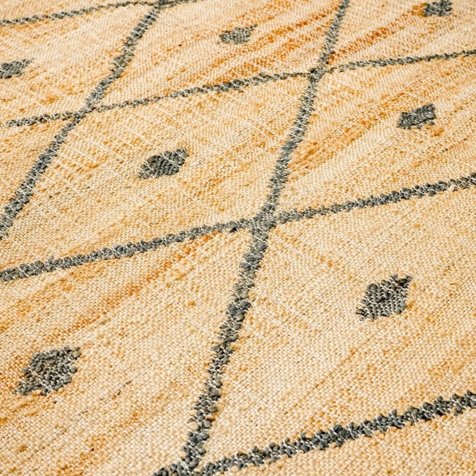 Tapis indien Kilim à diamants jaunes