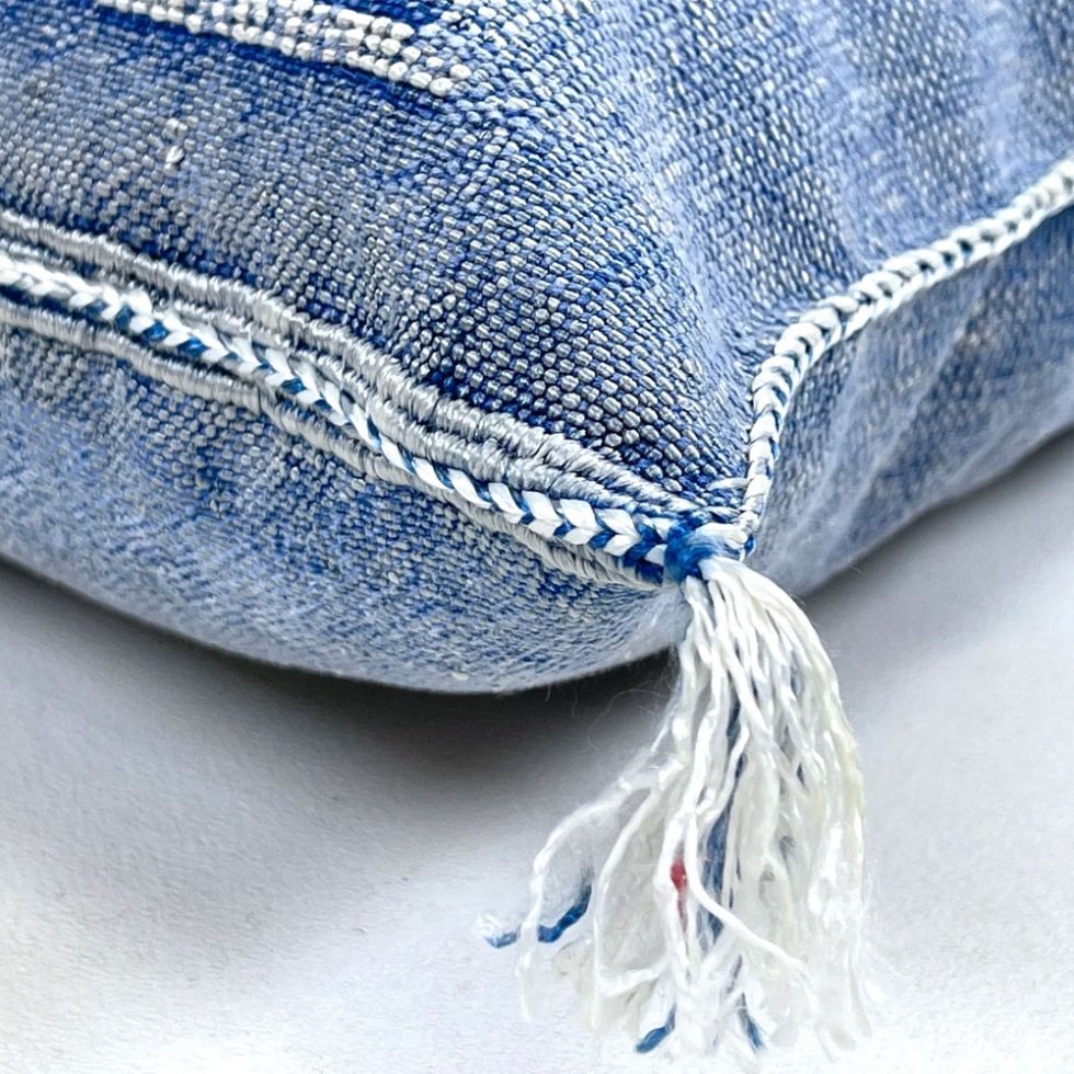 20 x 20 oreillers kilim bleu
