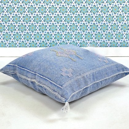 20 x 20 oreillers kilim bleu