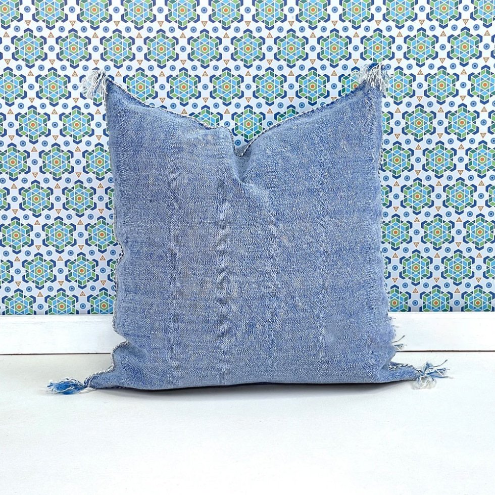 20 x 20 oreillers kilim bleu