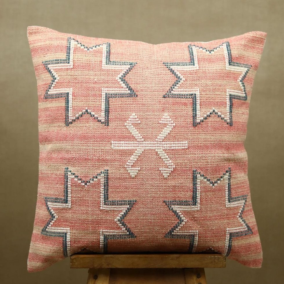Coussin Kilim rose