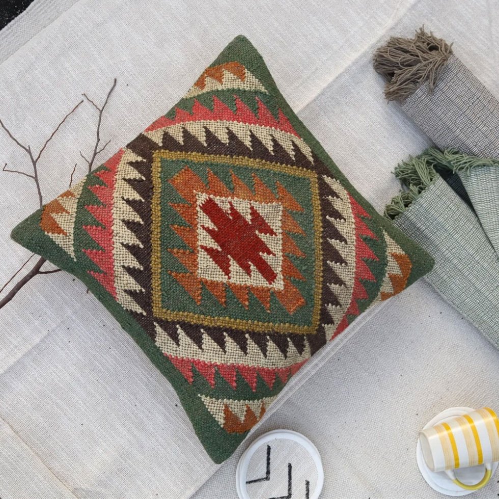 Coussin kilim de style turc 18×18