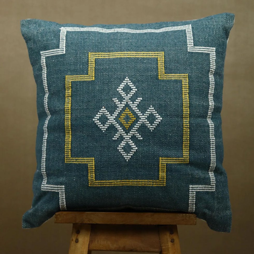 Coussin kilim turquoise