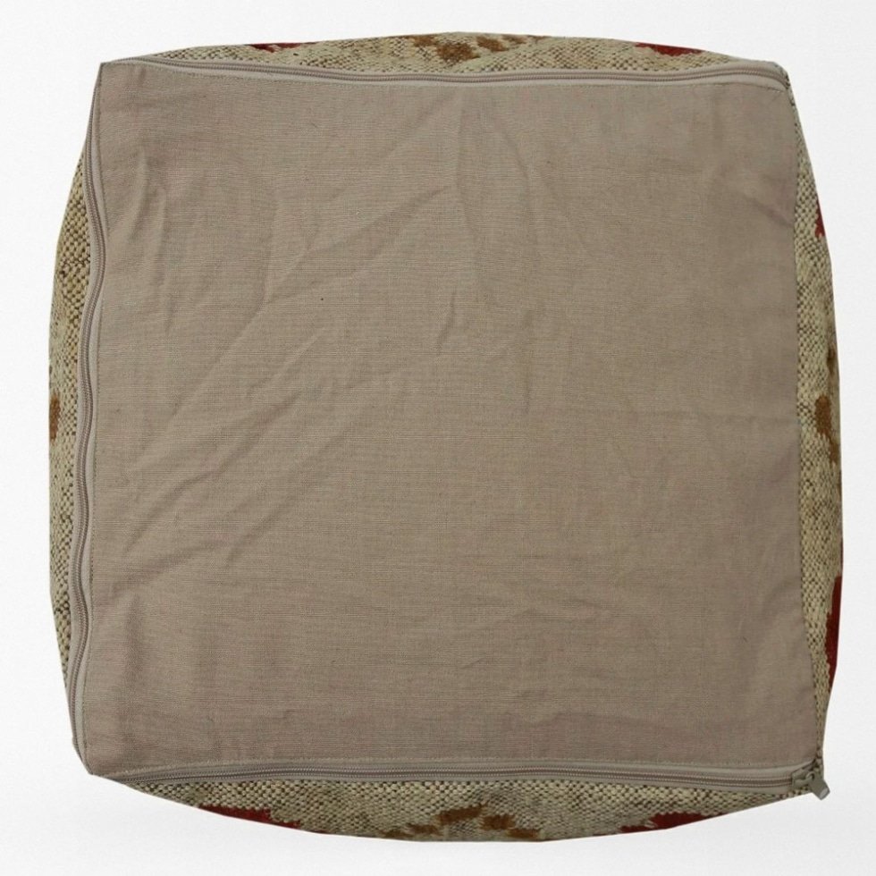 Pouf Kilim beige à motifs de diamants