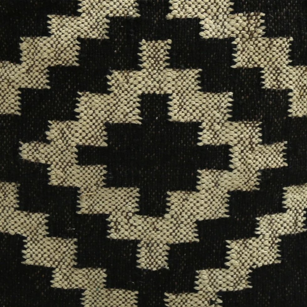 Pouf Kilim à motifs de diamants noirs