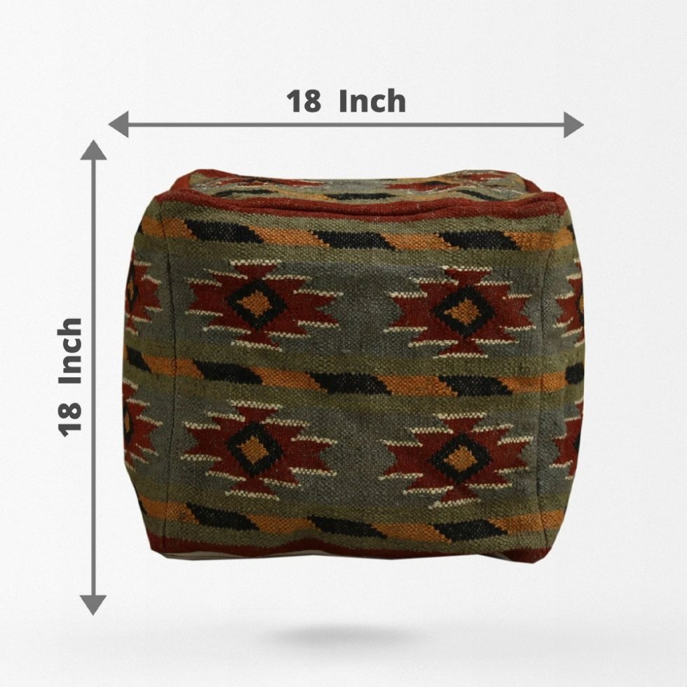Casa Rust Kilim Pouf