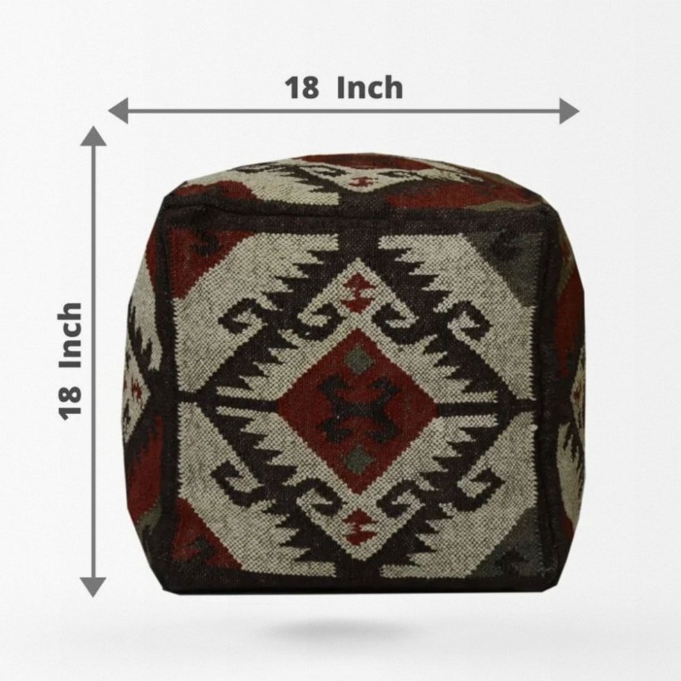 Pouf ottoman en kilim fait main