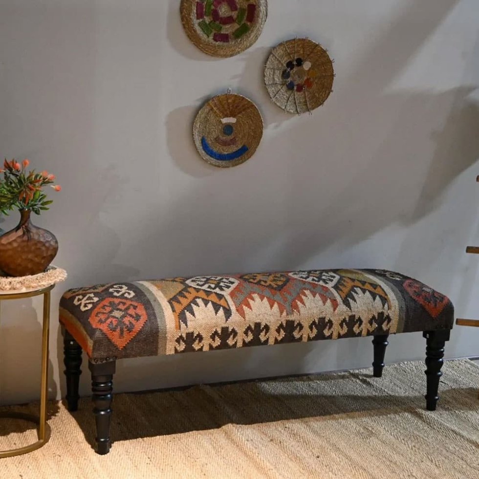 Banc ottoman en kilim navajo