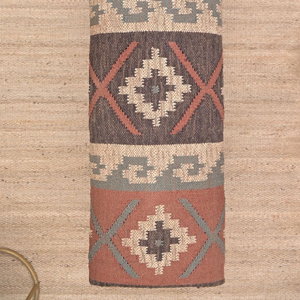 Banc ottoman oriental en kilim de laine et de jute