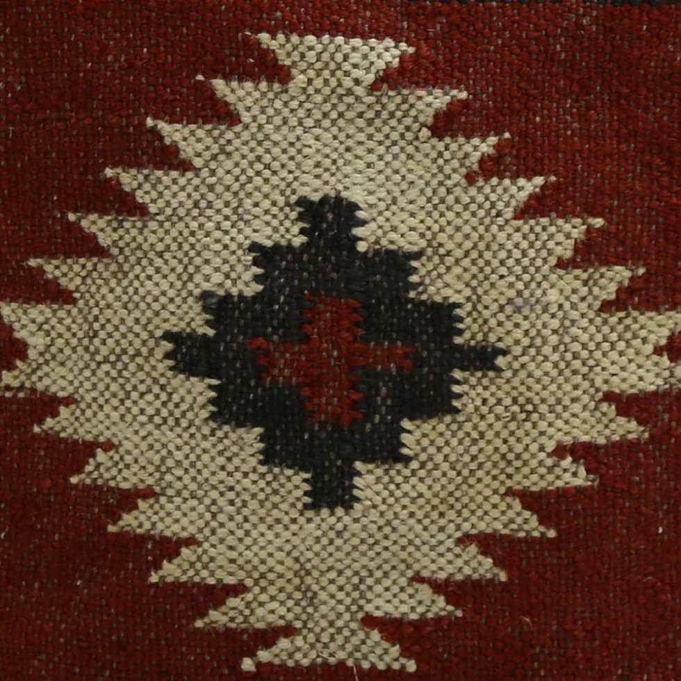 Pouf Kilim rouille à motifs de diamants