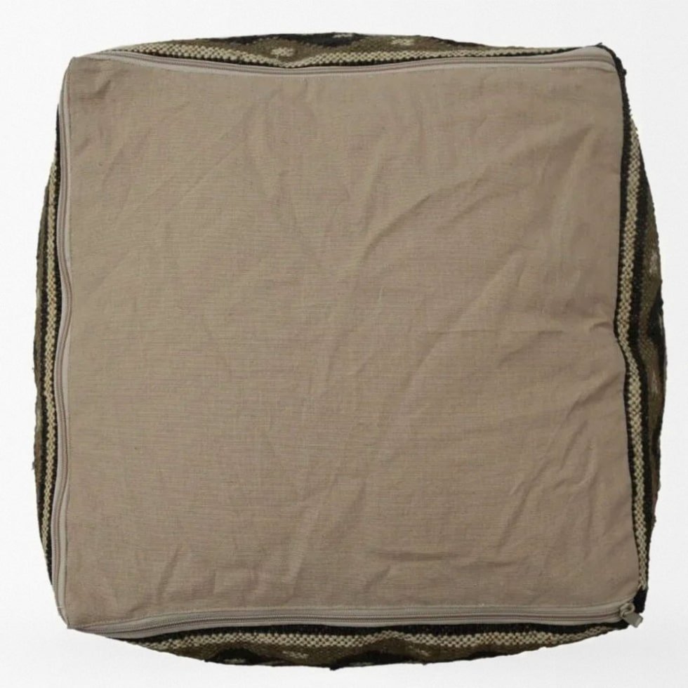 Pouf Kilim rouille à motifs de diamants