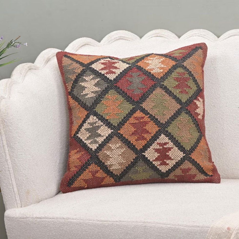 20x20 oreiller kilim diamant