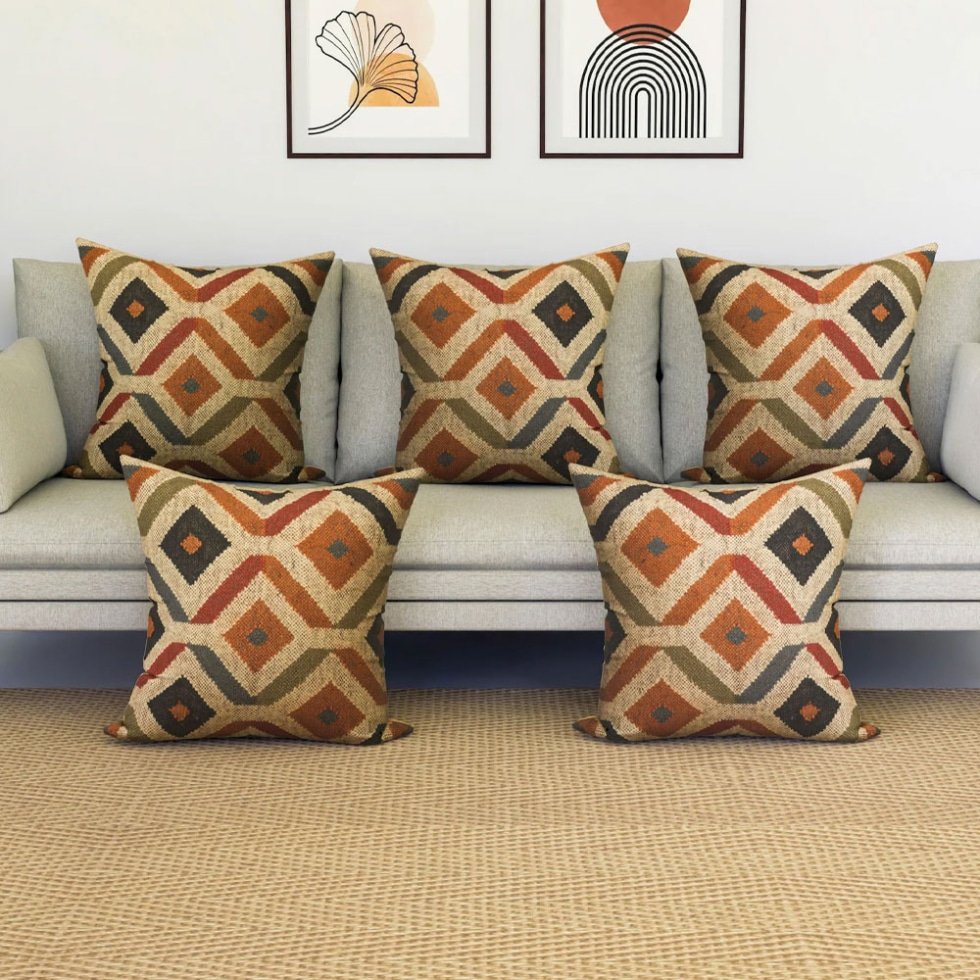 Coussins kilim en laine et jute aztèque