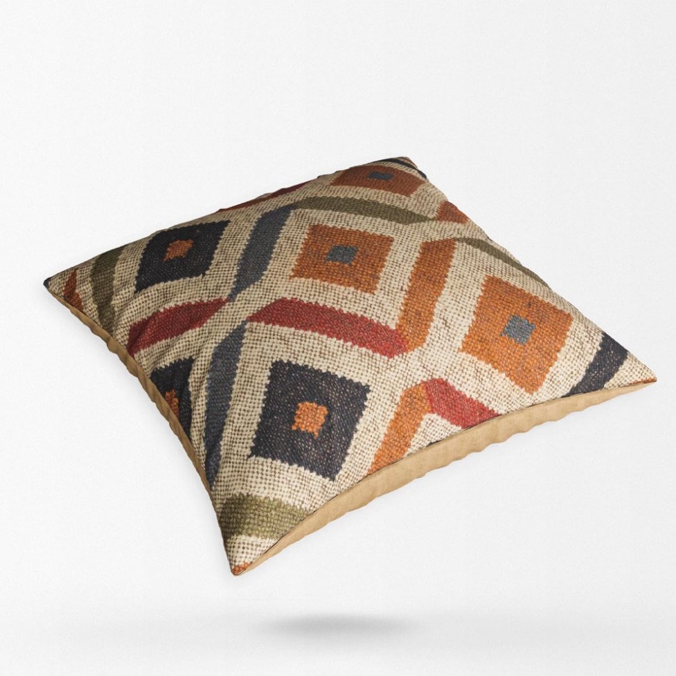 Coussins kilim en laine et jute aztèque
