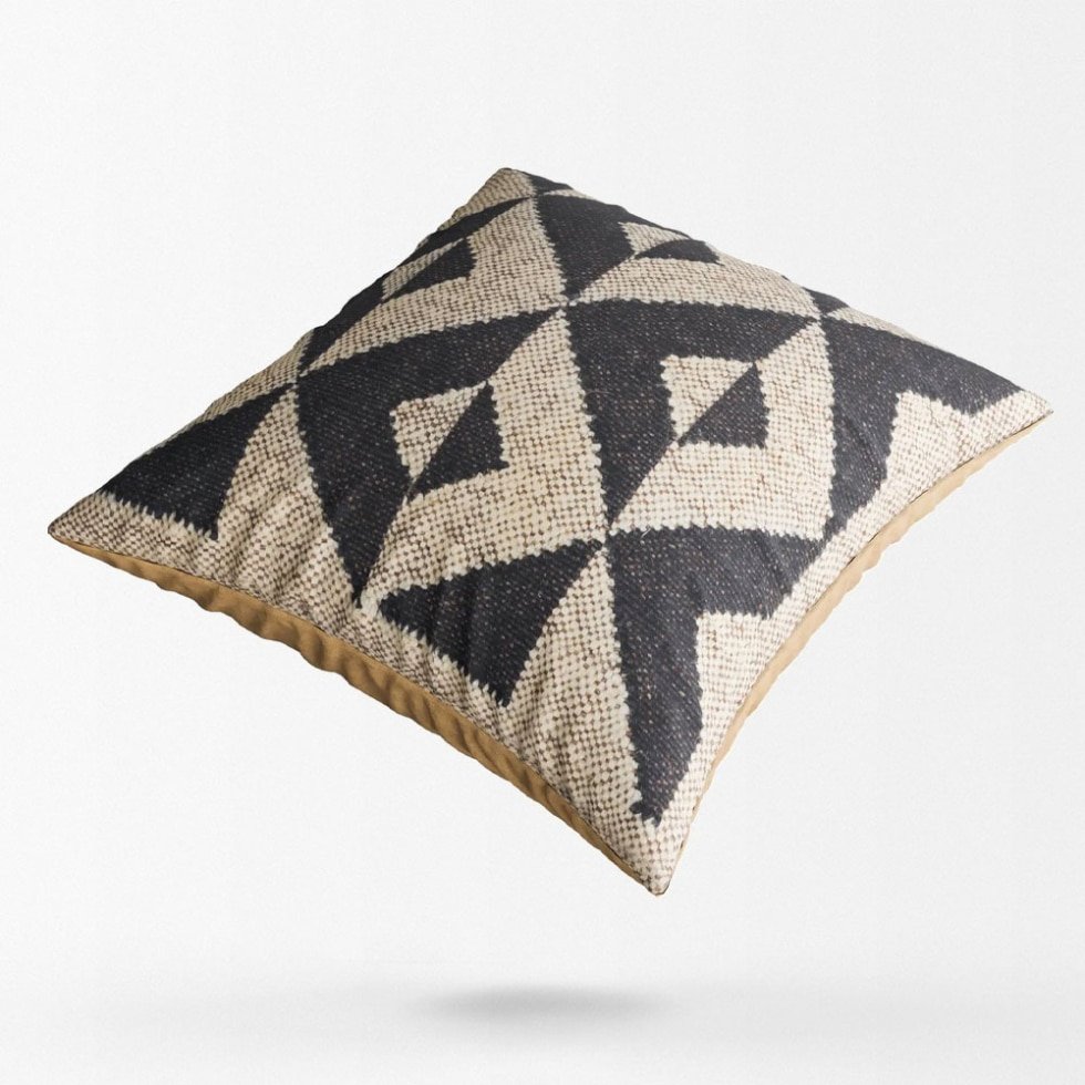 Coussins en kilim noir et blanc
