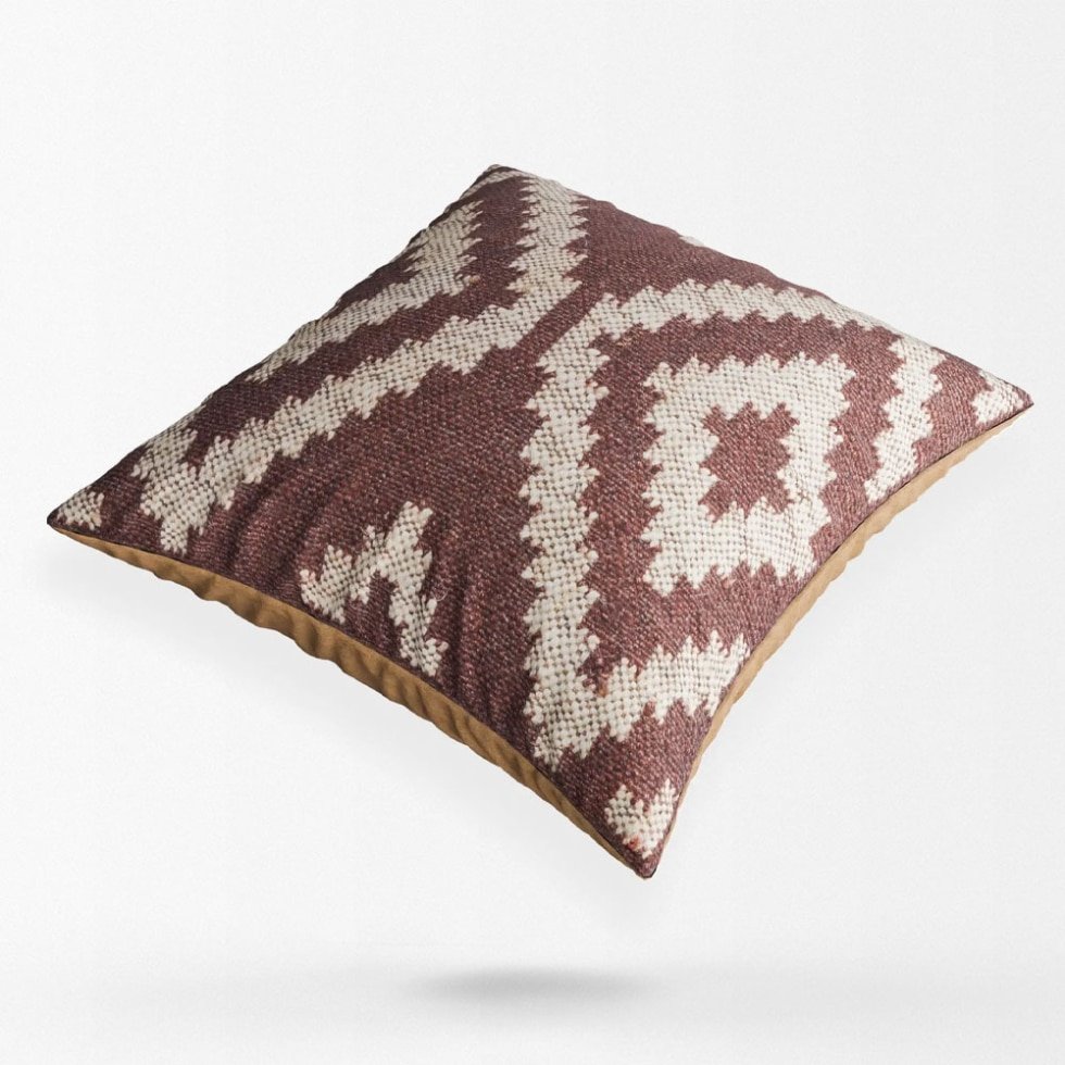 Coussins kilim en diamant marron