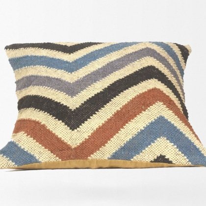 Coussins kilim en laine et jute à chevrons
