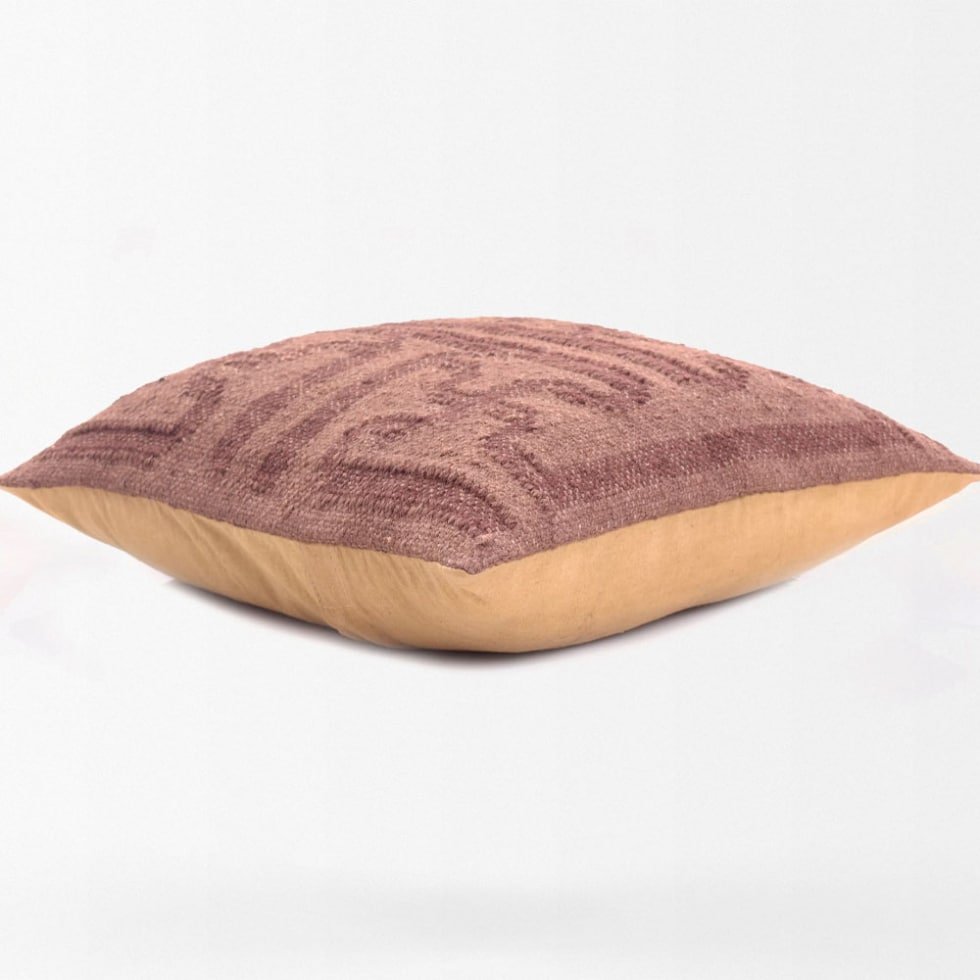 Coussins en kilim diamantés brun chocolat