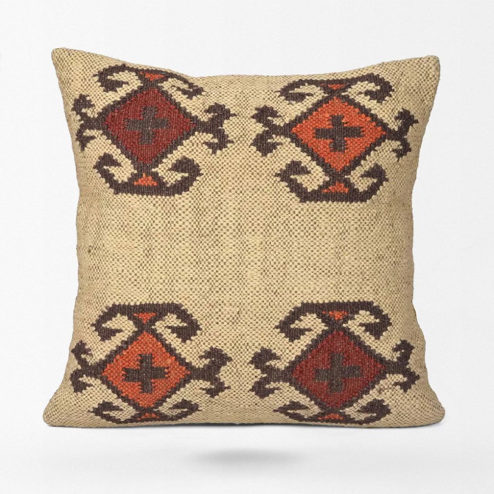 Coussins en kilim navajo ivoire