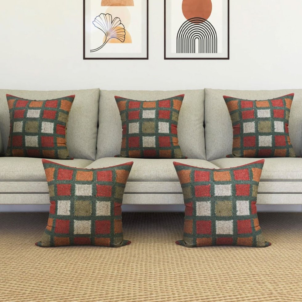 Coussins en kilim à motifs carrés
