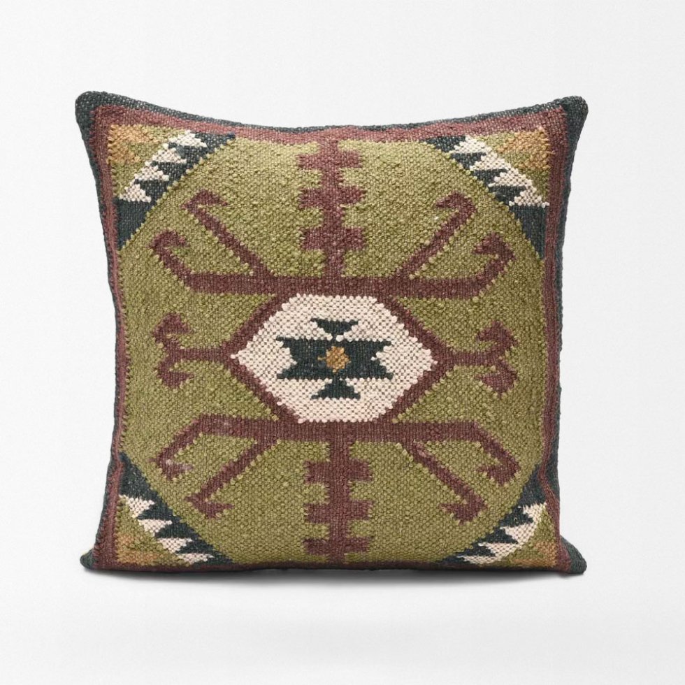 Coussins en kilim vert tribal