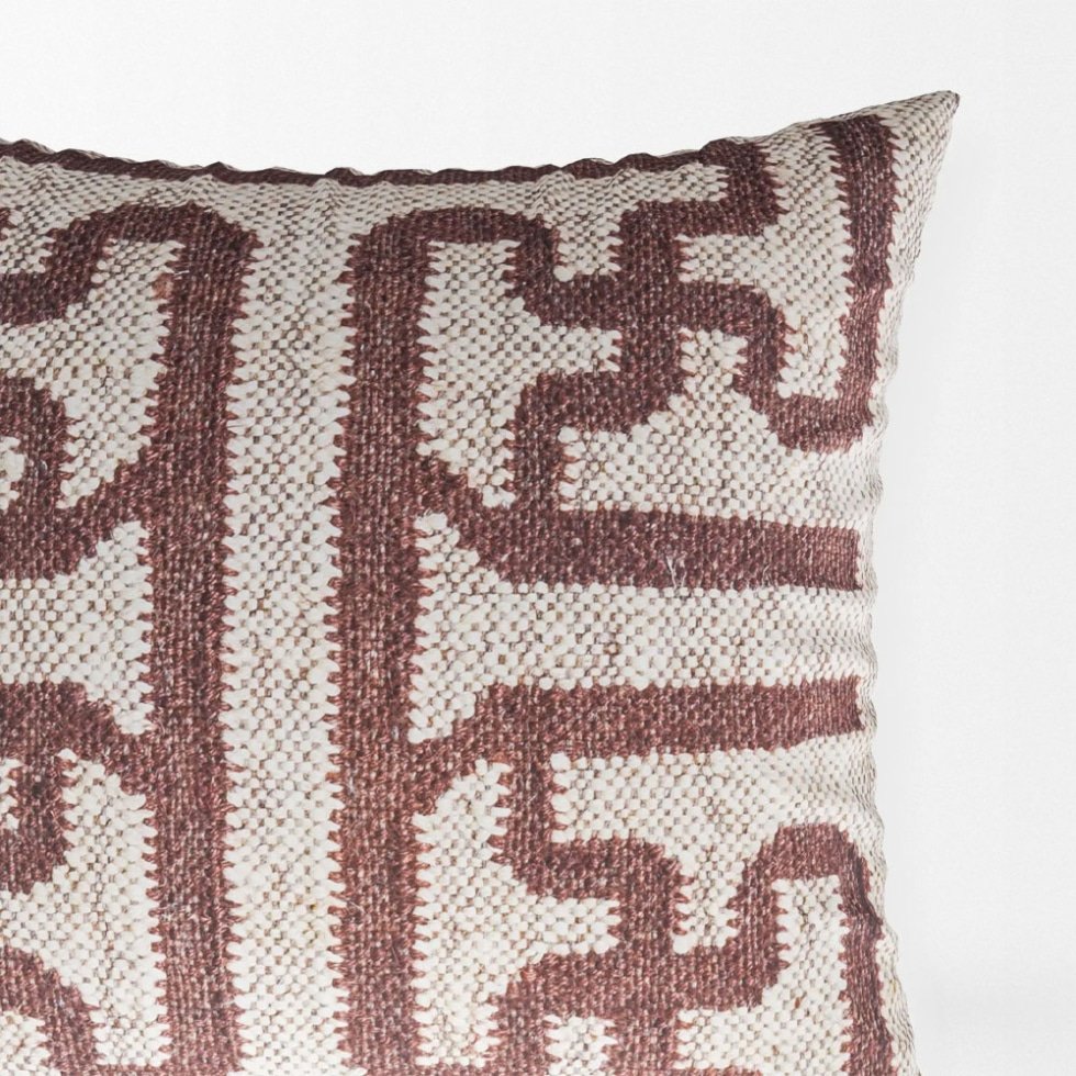 Coussins en kilim blanc et marron